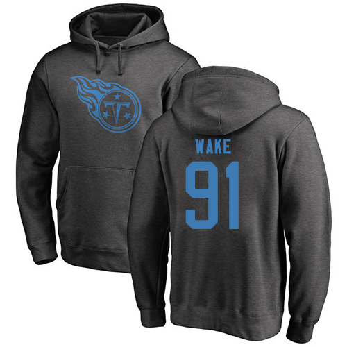 Tennessee Titans Men Ash Cameron Wake One Color NFL Football #91 Pullover Hoodie Sweatshirts->tennessee titans->NFL Jersey